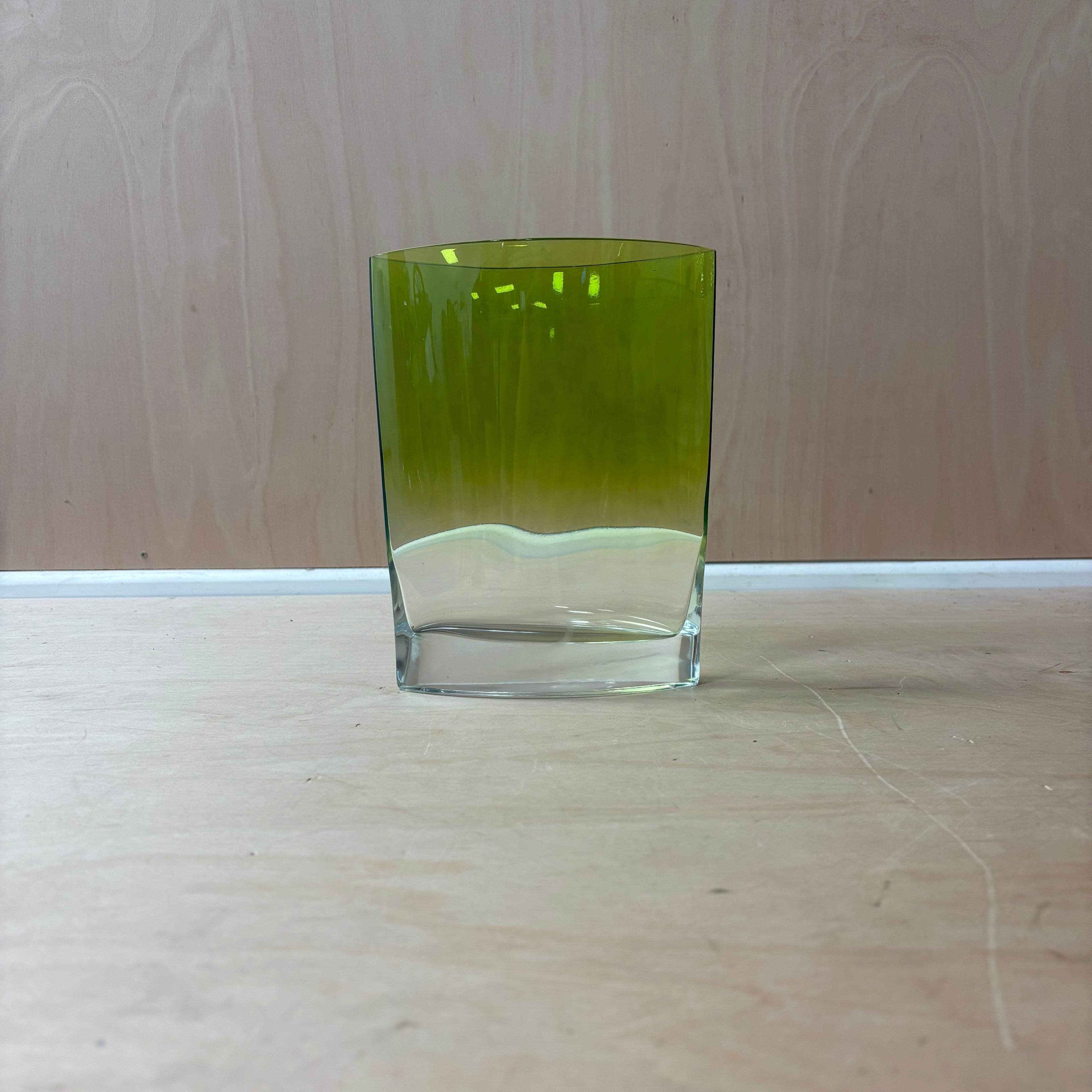 Large oval coloured glass vase