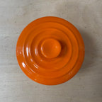 Le creuset orange stoneware jar + lid 0.8L