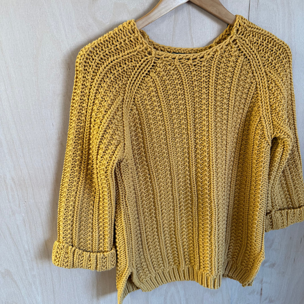 Massimo dutti cable knit orange jumper size small