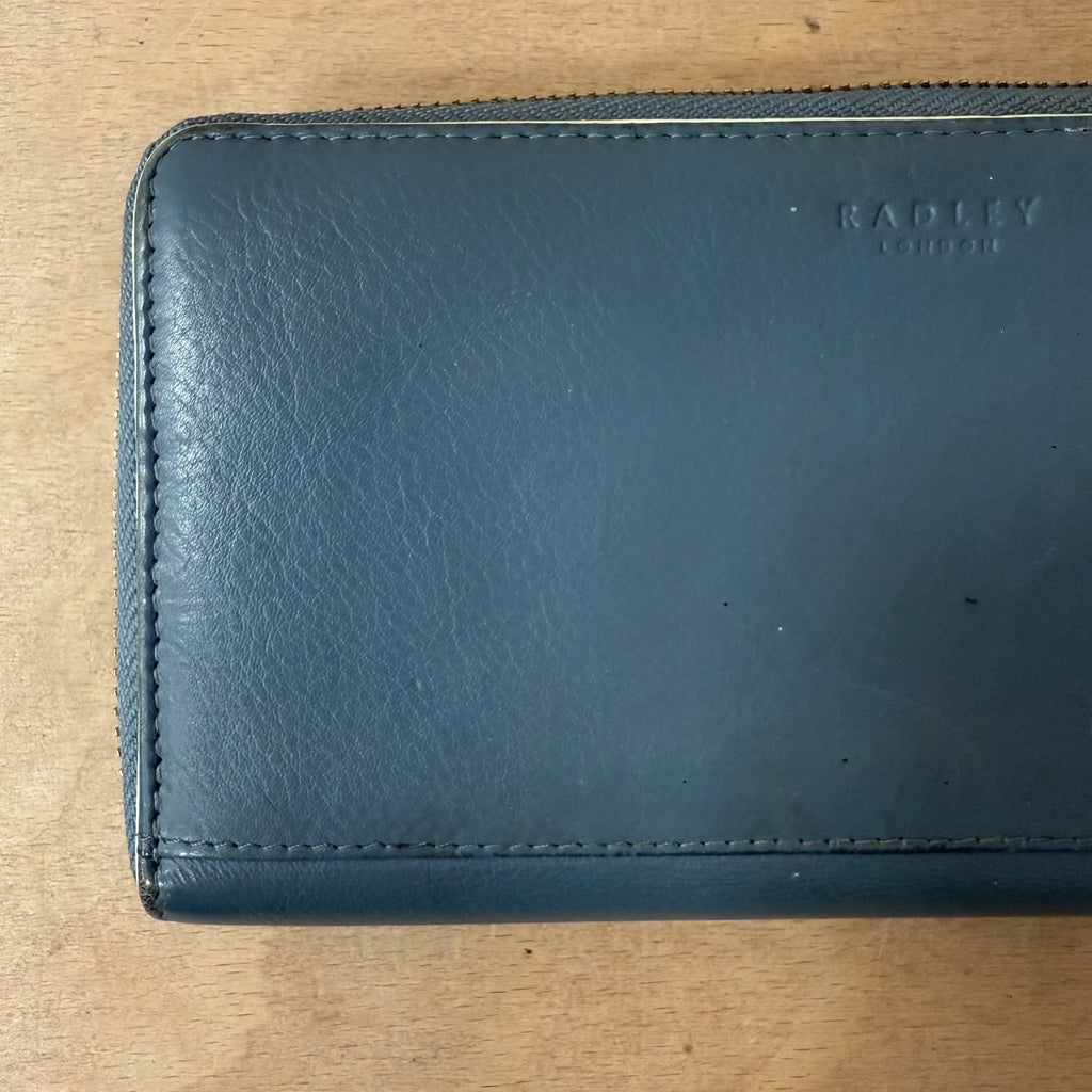 Radley light blue purse with gold hardware