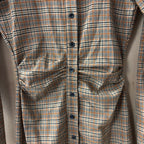 Zara brown plaid collard dress size x small