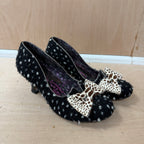 Irregular choice mutiny shoes polka dot and animal print bow size 6