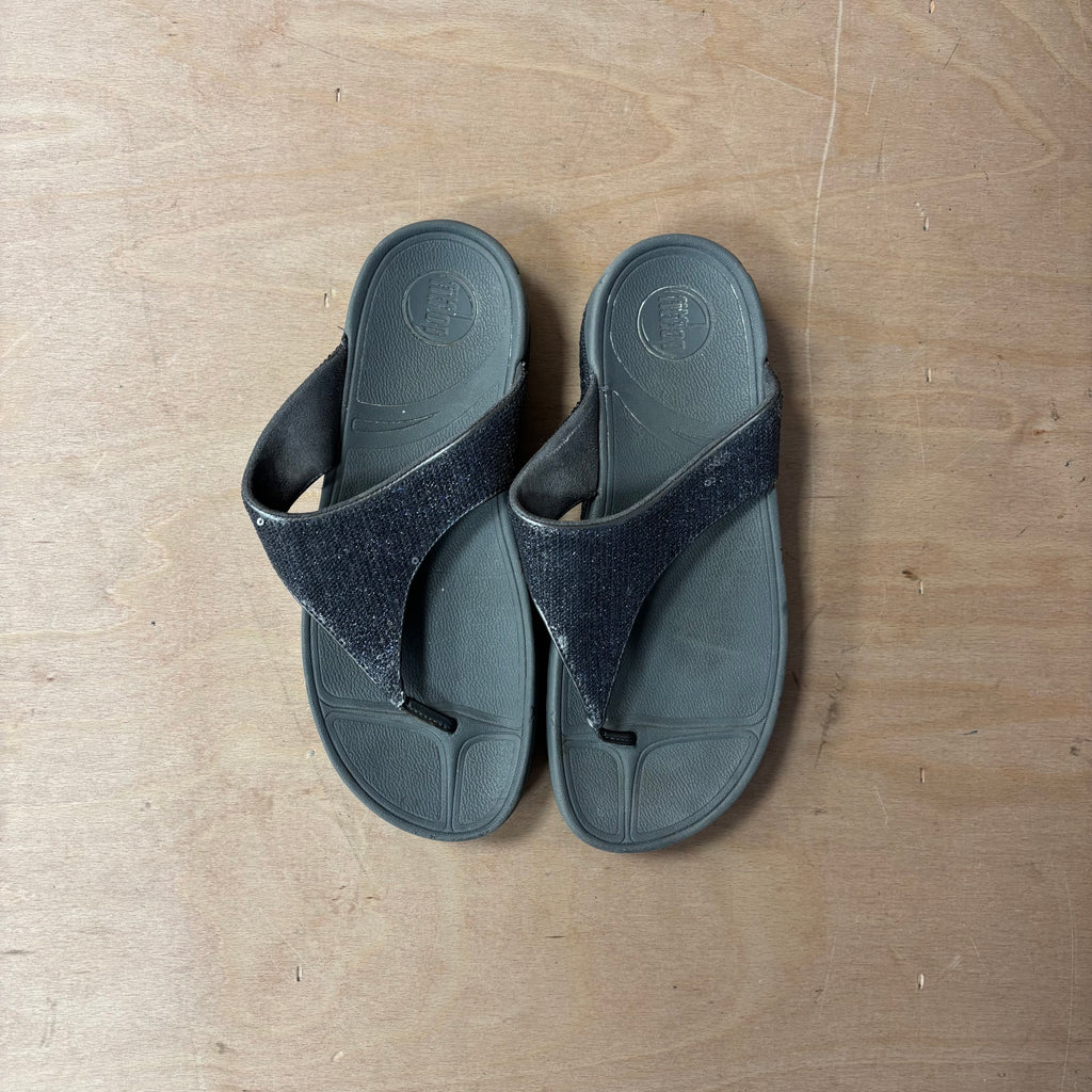 FitFlop grey sequin wedge sandals size 7uk