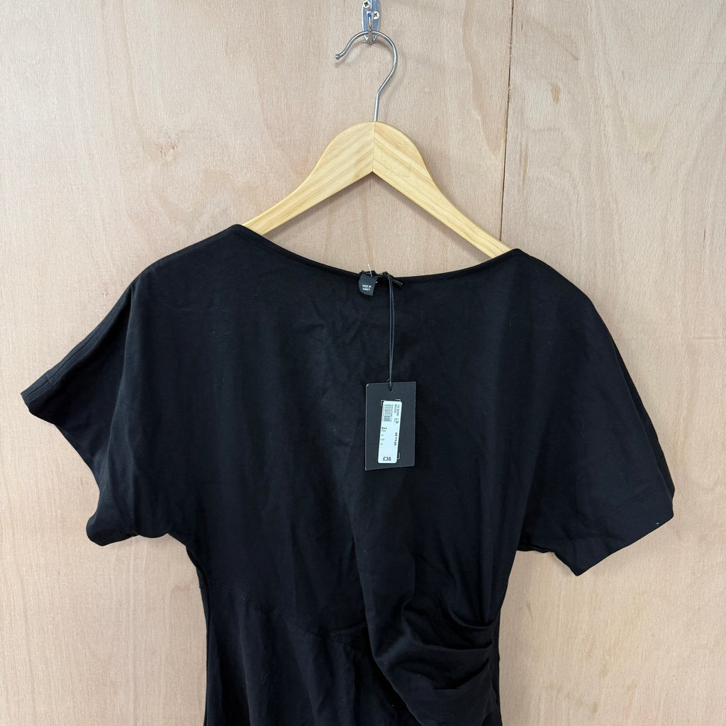 River island jersey black maxi dress size small brand new