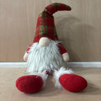 Festive dangly legs red & green tartan battery operated gonk