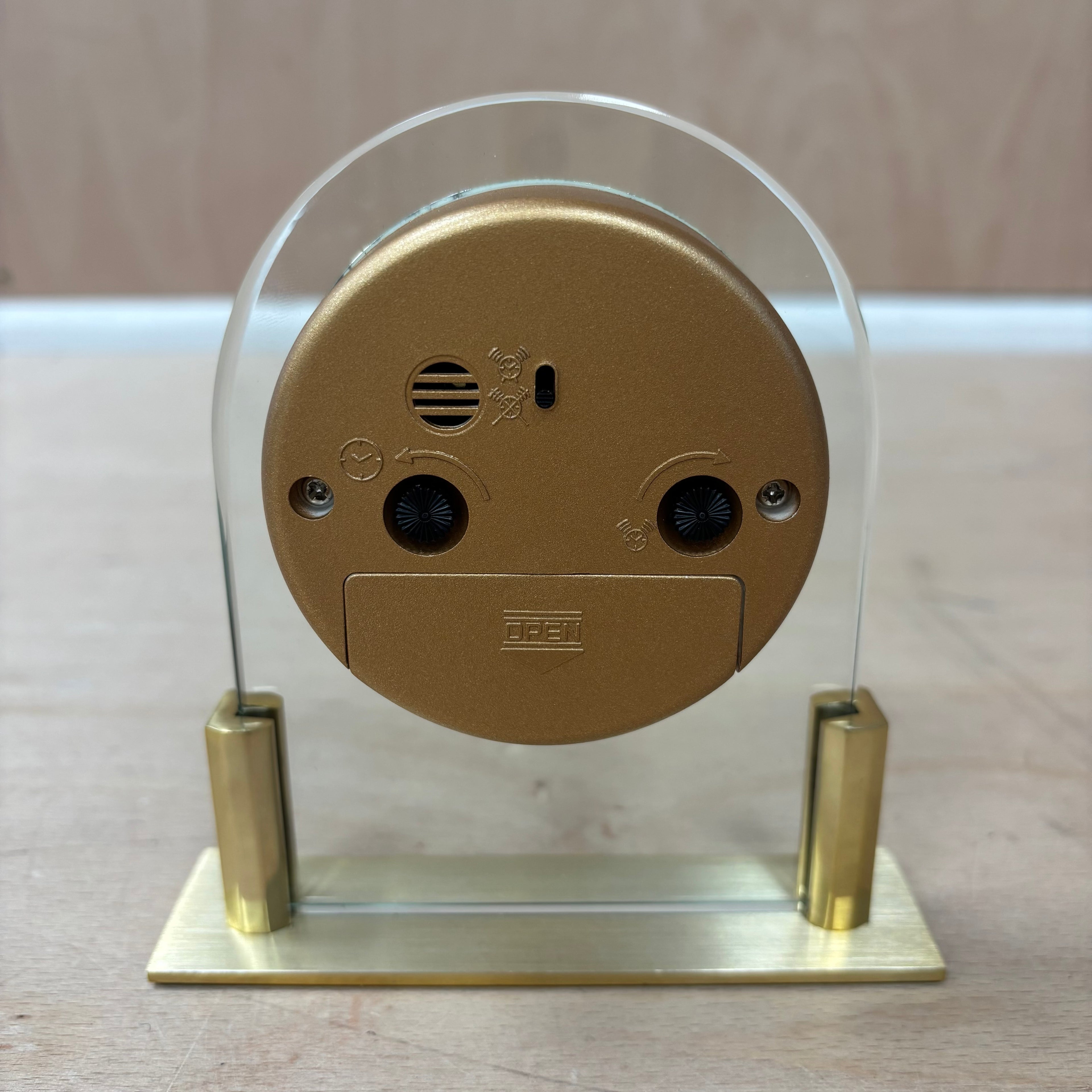 Marks & spencer mini alarm clock – gold & clear acrylic – new in box