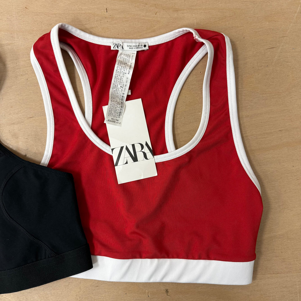 Zara sports top bundle x 2 size medium red and black