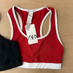 Zara sports top bundle x 2 size medium red and black