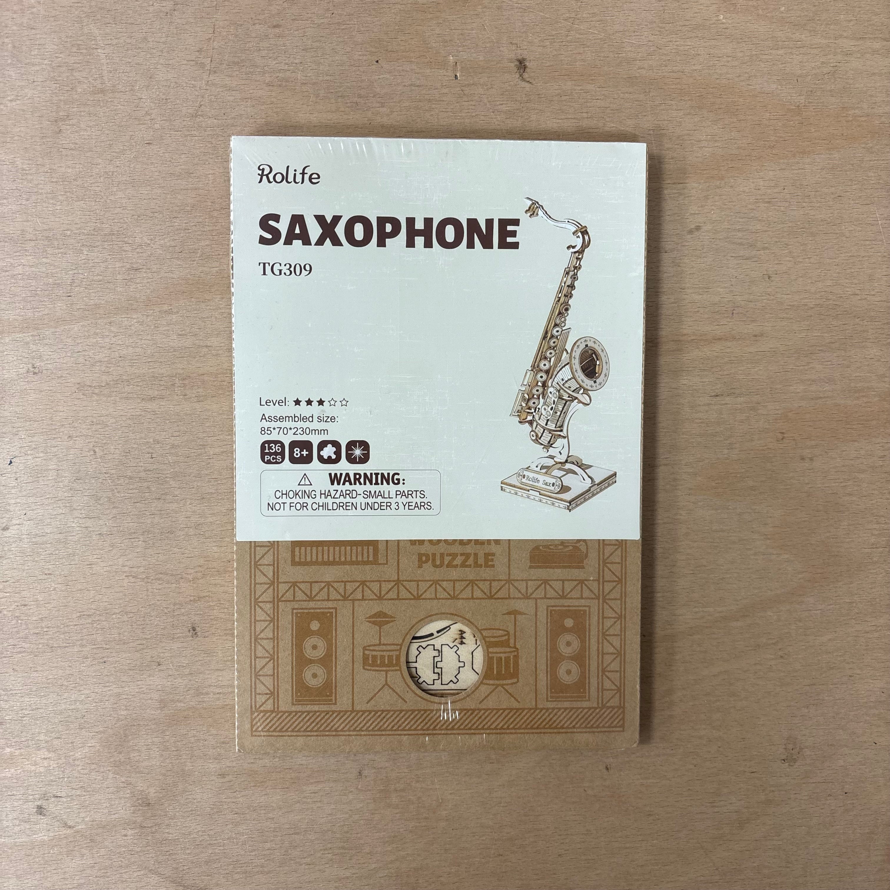 Rolife 3D saxophone wooden model kit