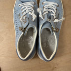 Rieker blue and white zip and lace shoes -size 4