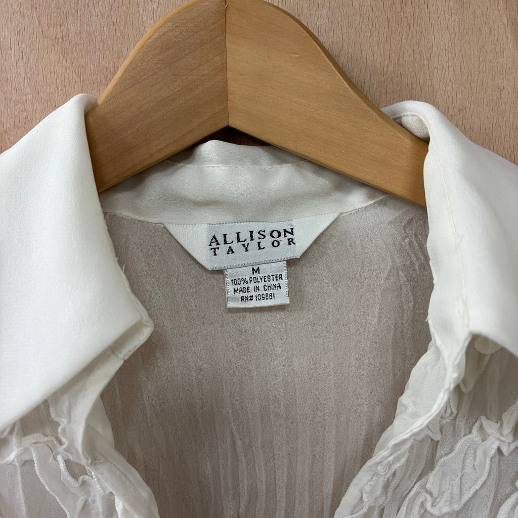 Allison taylor sheer white blouse size medium