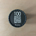 Festive white battery operated string timer lights