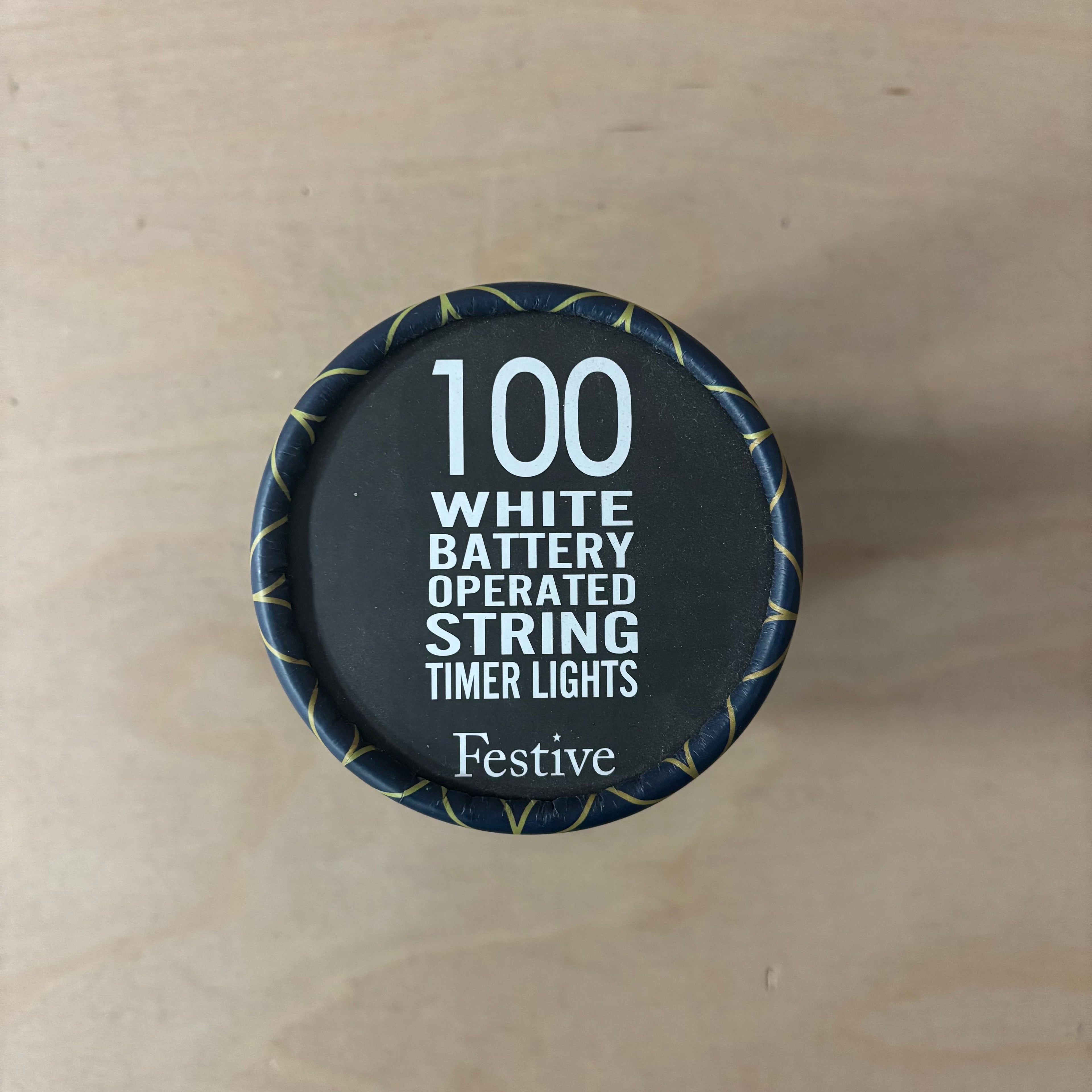 Festive white battery operated string timer lights