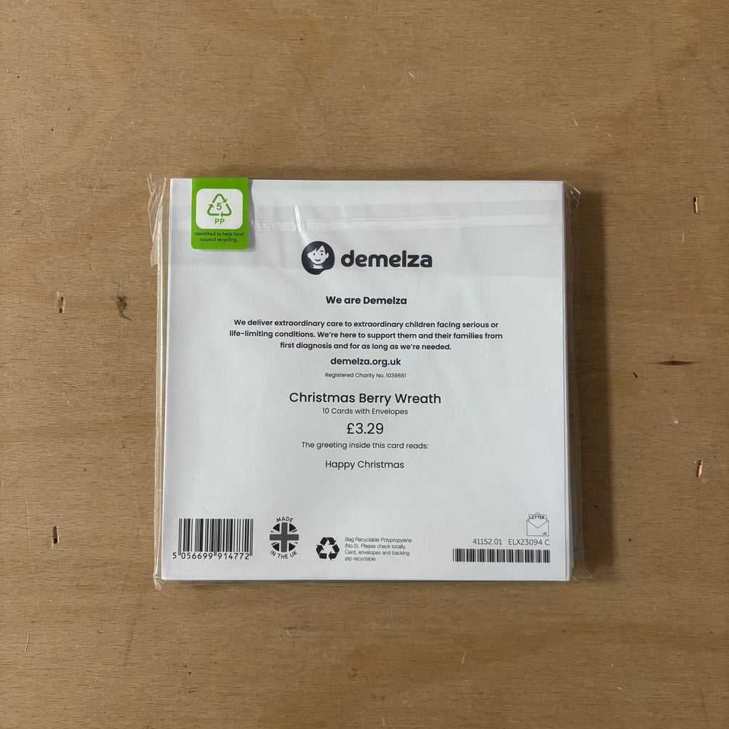 Christmas berry wreath 10 pack christmas cards