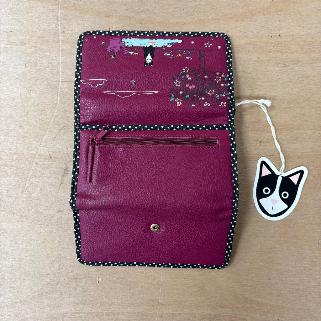 BHS cat design purple purse