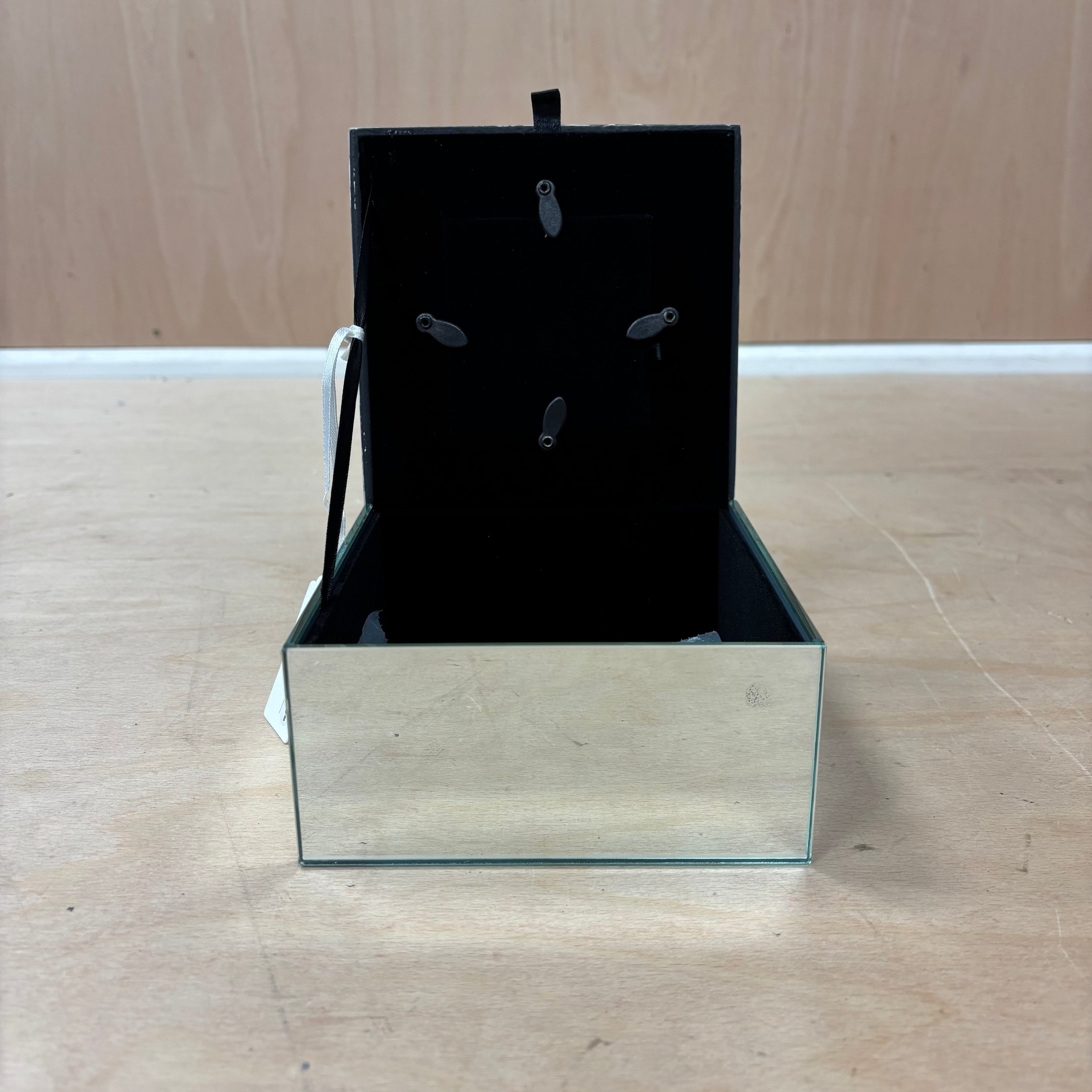 Marks & spencer with love mirror glitter design with photo lid jewellery box new