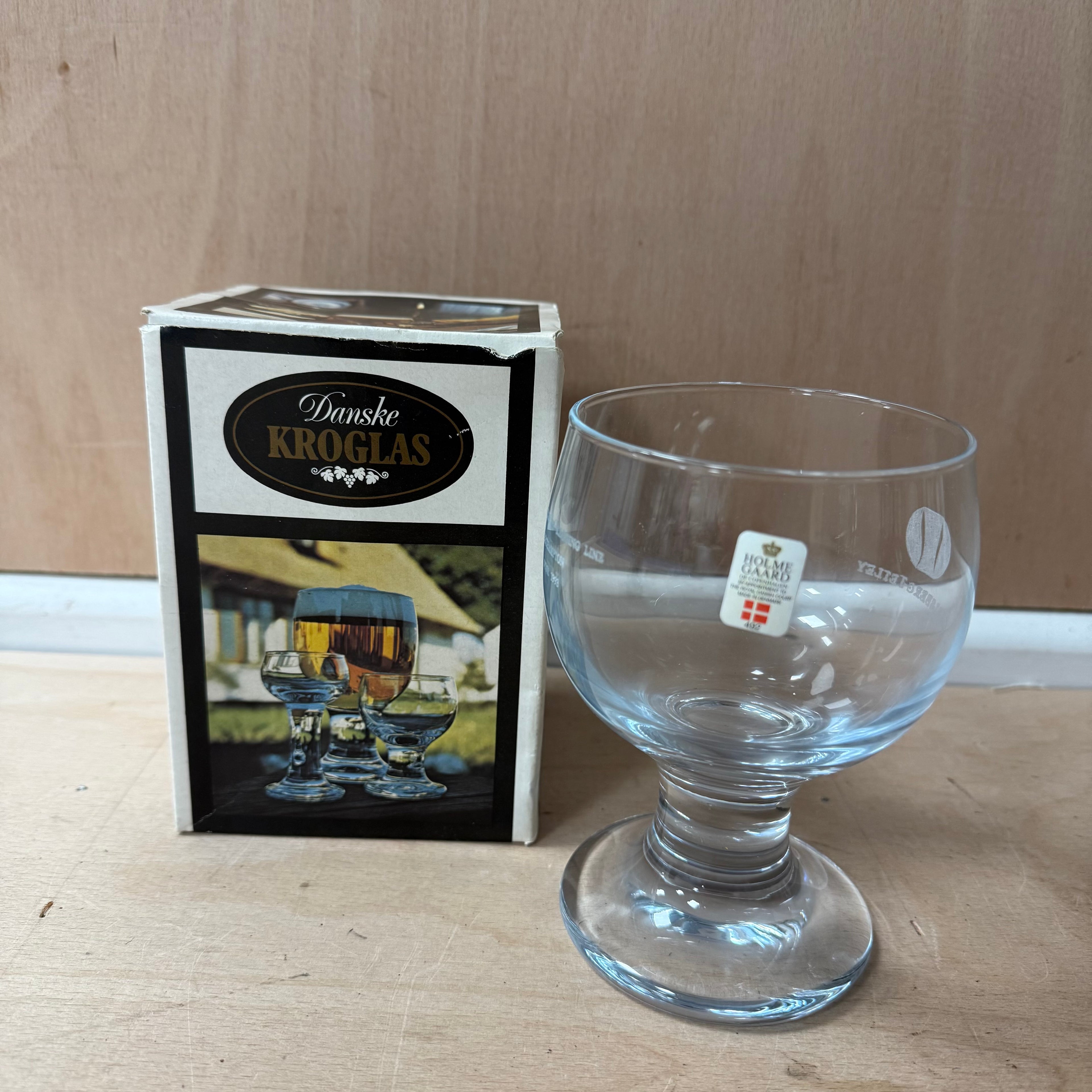 Holme gaard of copenhagen glass vintage glass goblet boxed