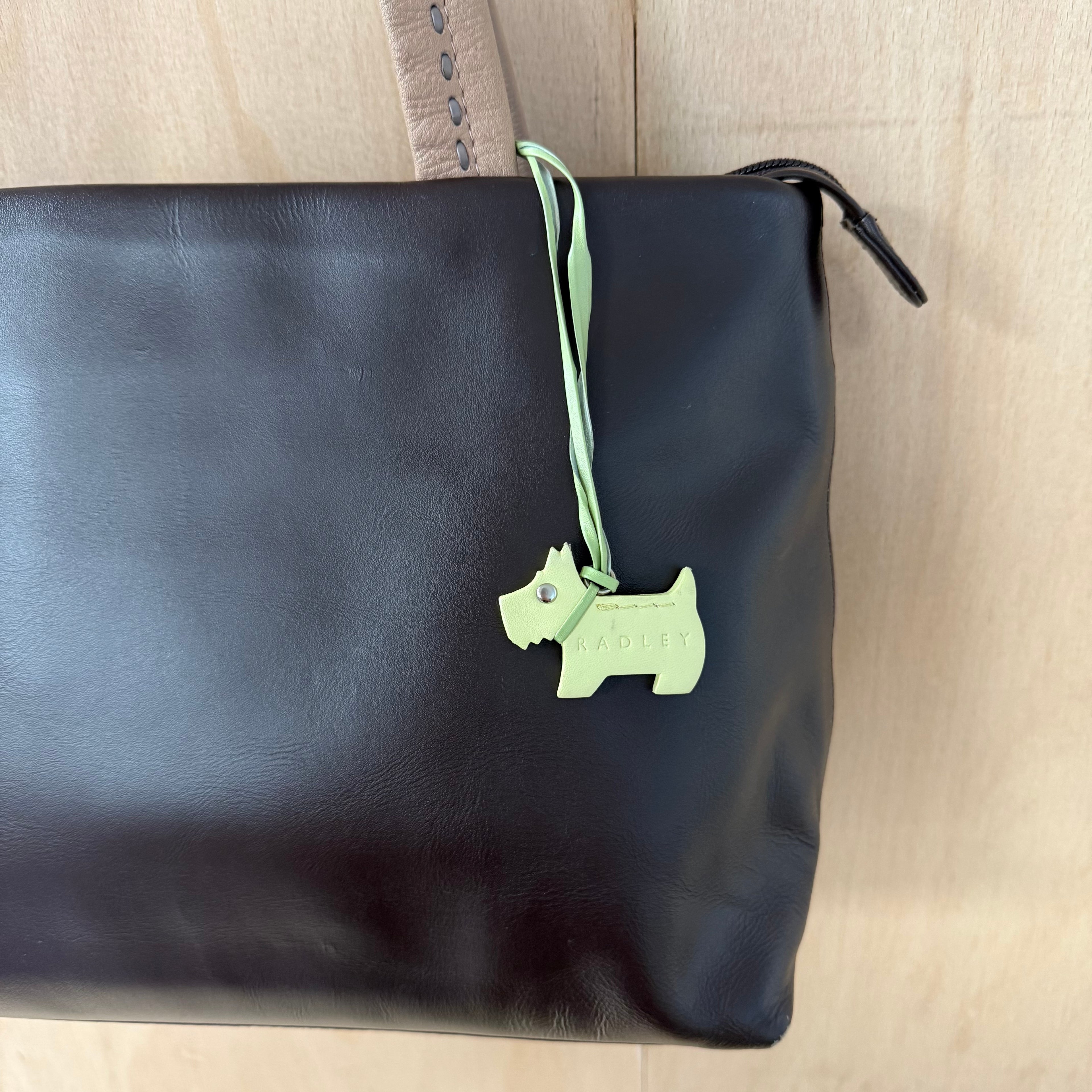 Radley brown leather shoulder bag with floral detail