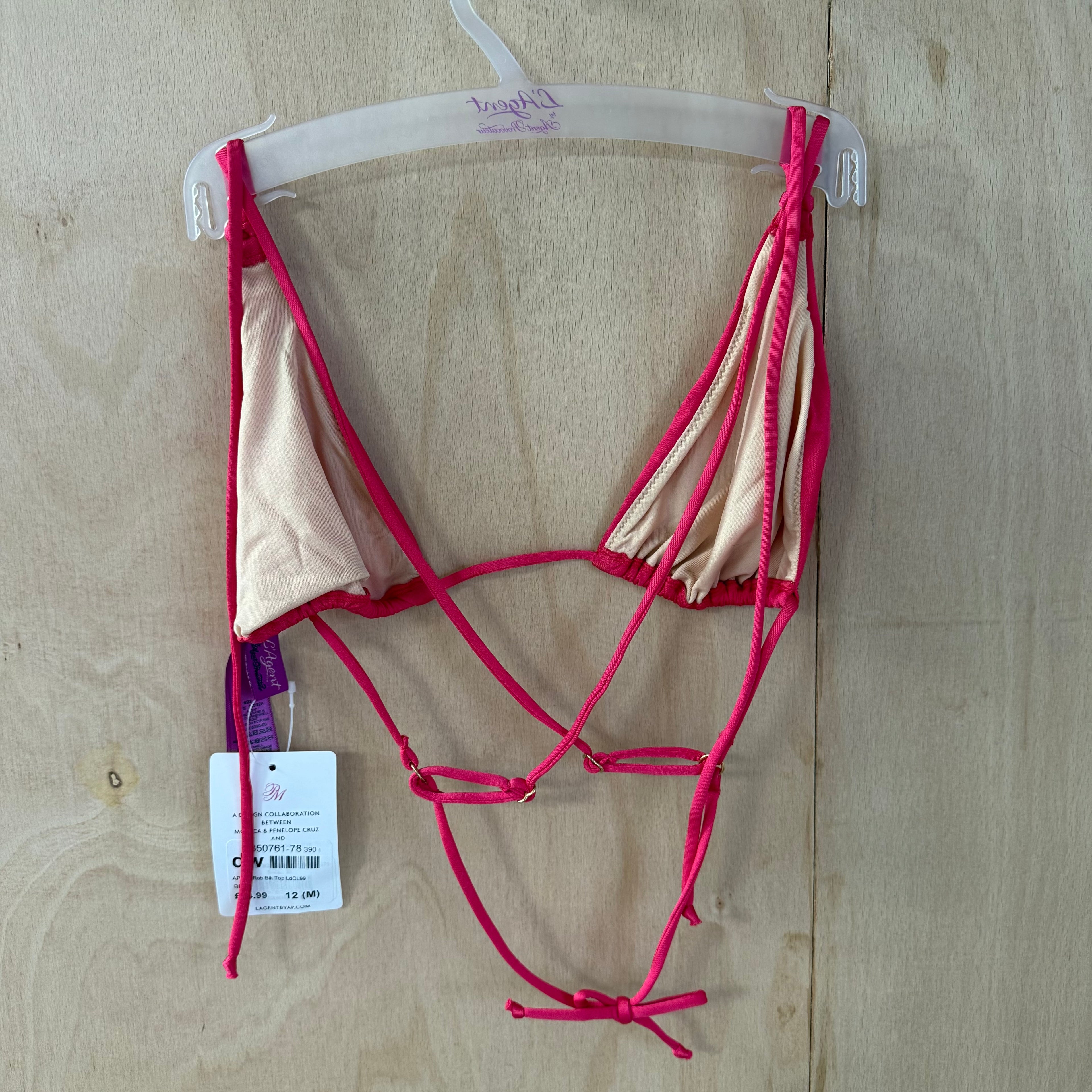 L'Agent provocateur pink bikini top size M brand new