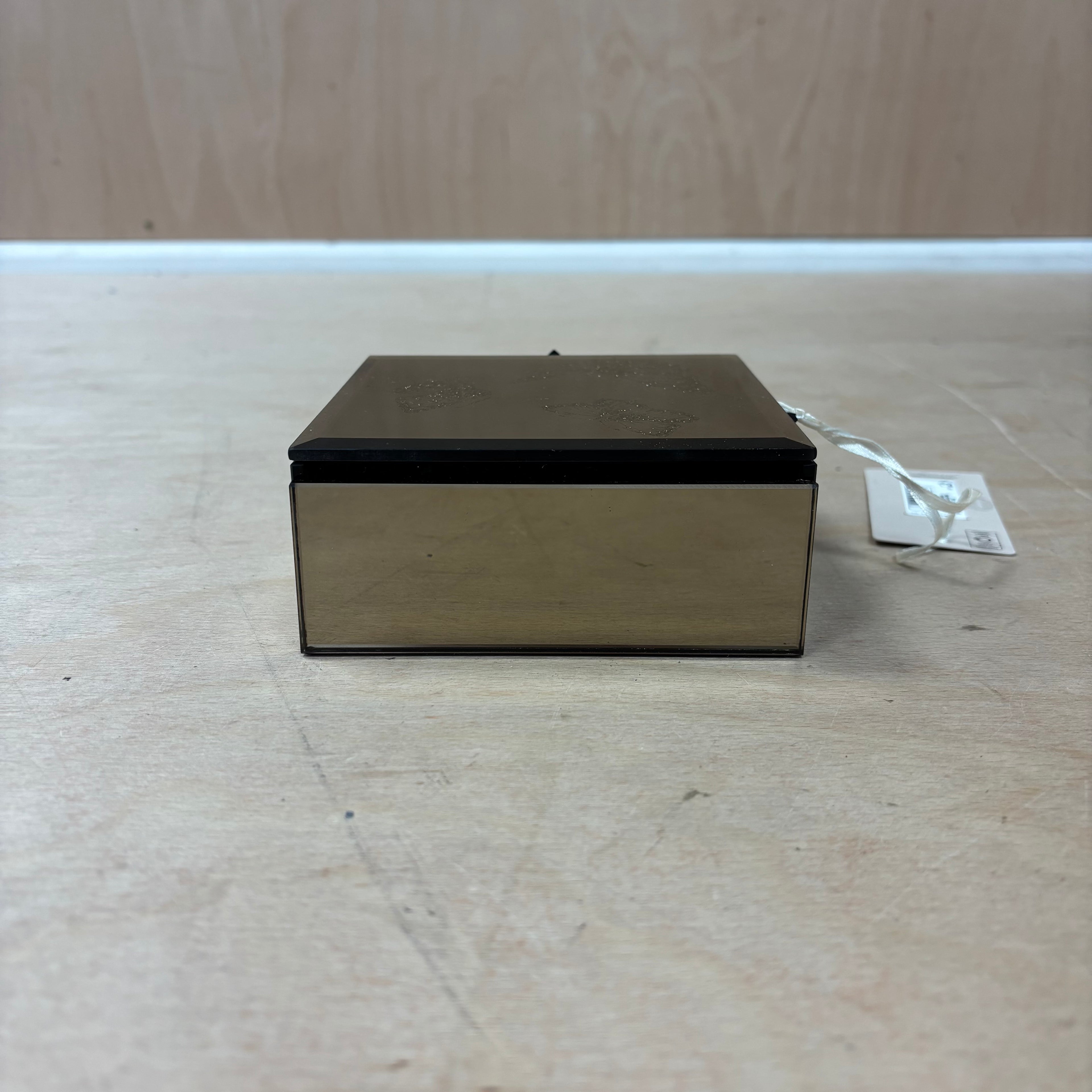 Marks & spencer with love mirror design with glitter butterfly jewellery box new