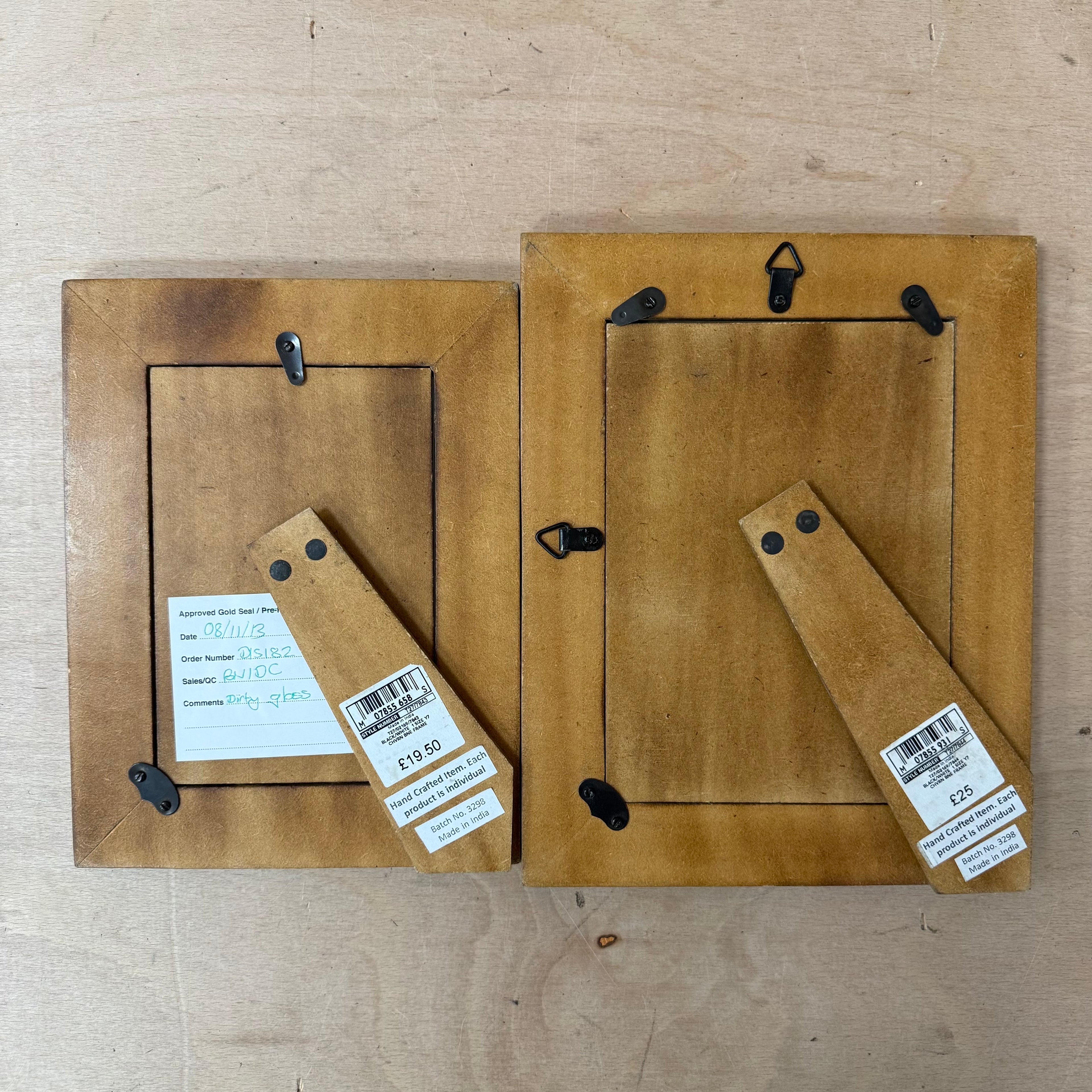 M&S home decorative black & white frames pair 5x7" - 4x6"