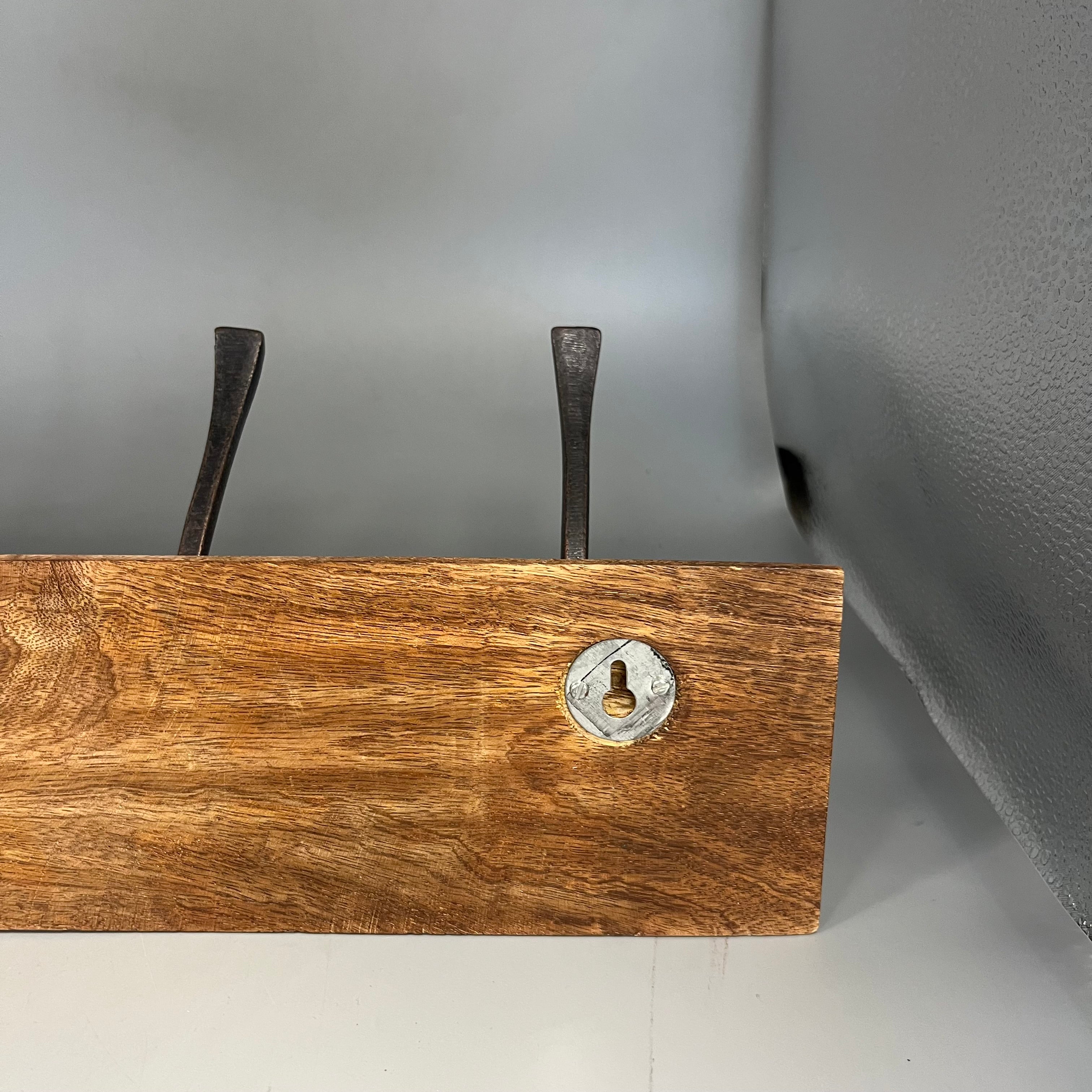 Hooks with wooden base