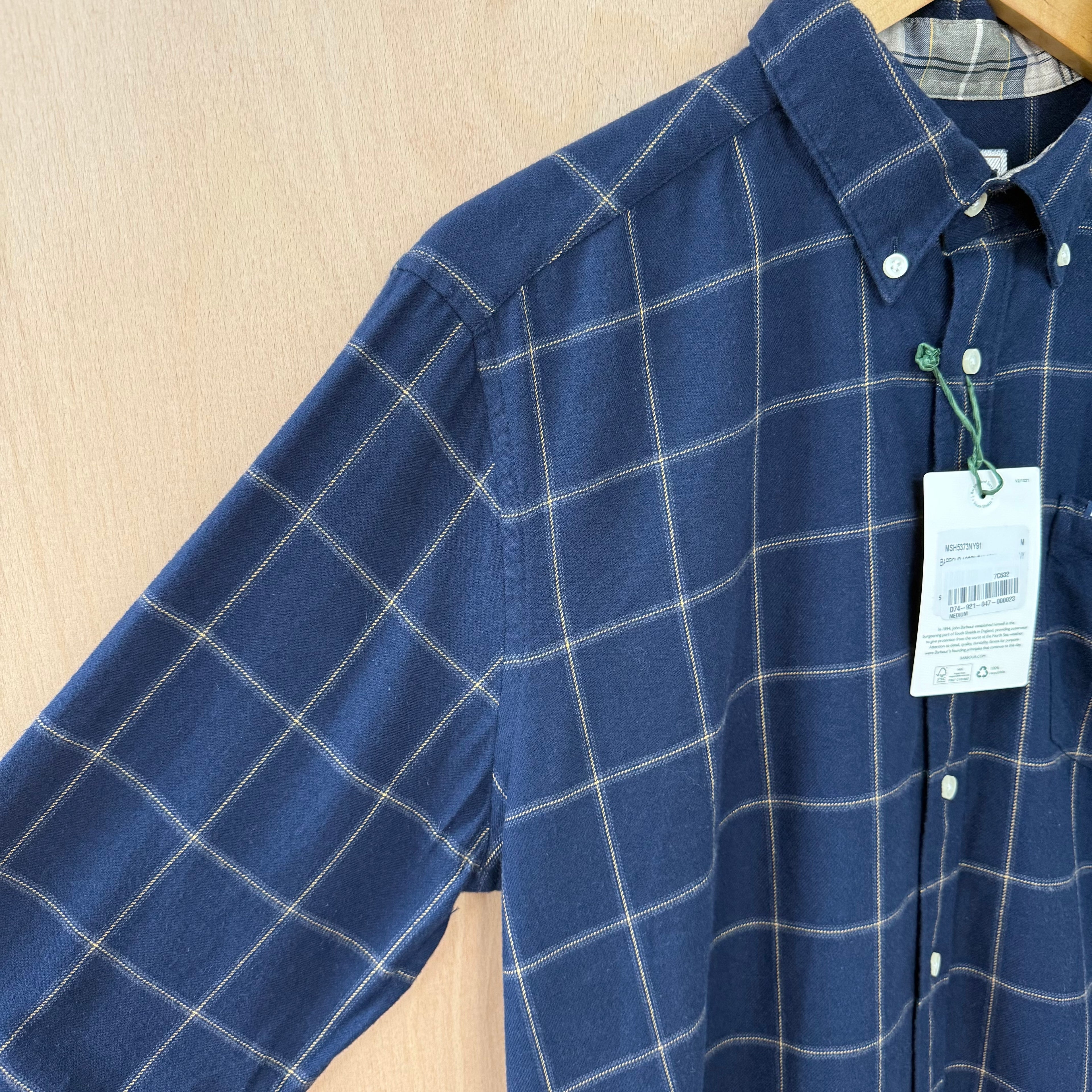 Barbour long sleeve checked shirt tailored fit size medium