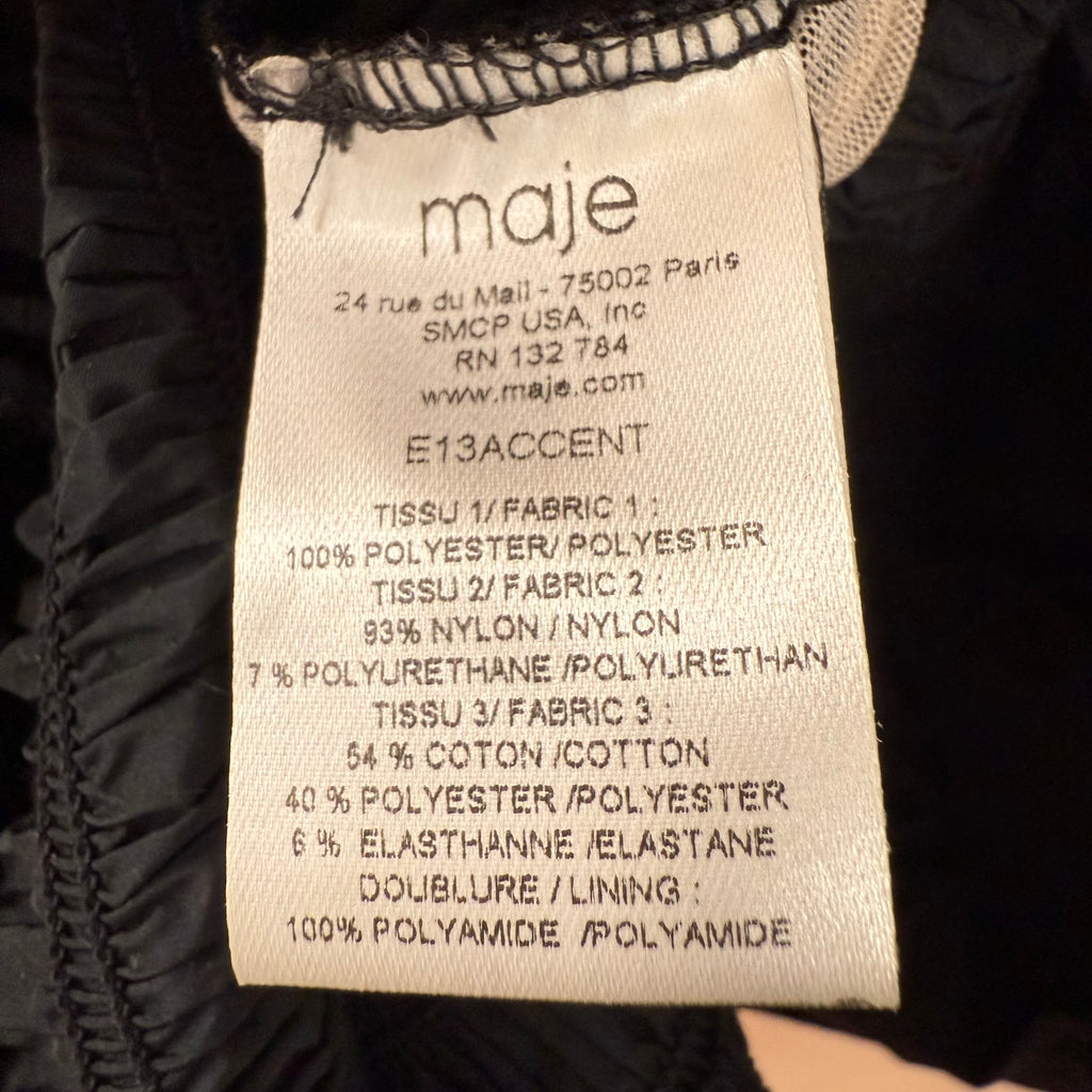 Maje black lace rara mini dress size 40