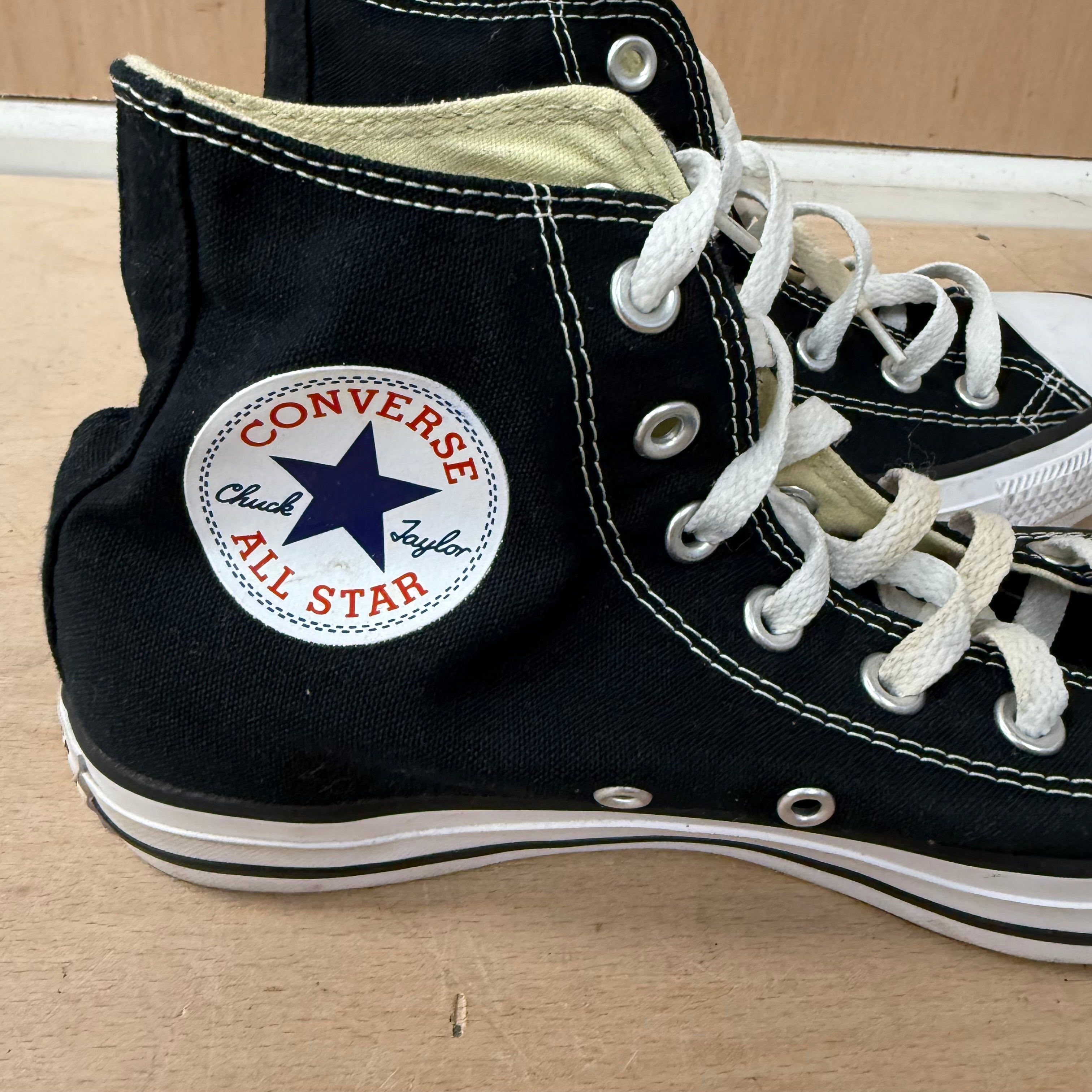 Converse all-star hi tops black white soles UK size 5 ~ unisex