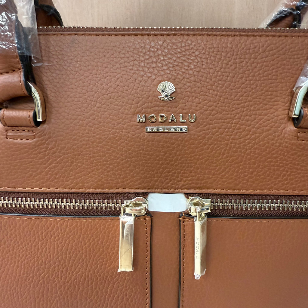 Modalu tan leather pippa handbag with dustbag