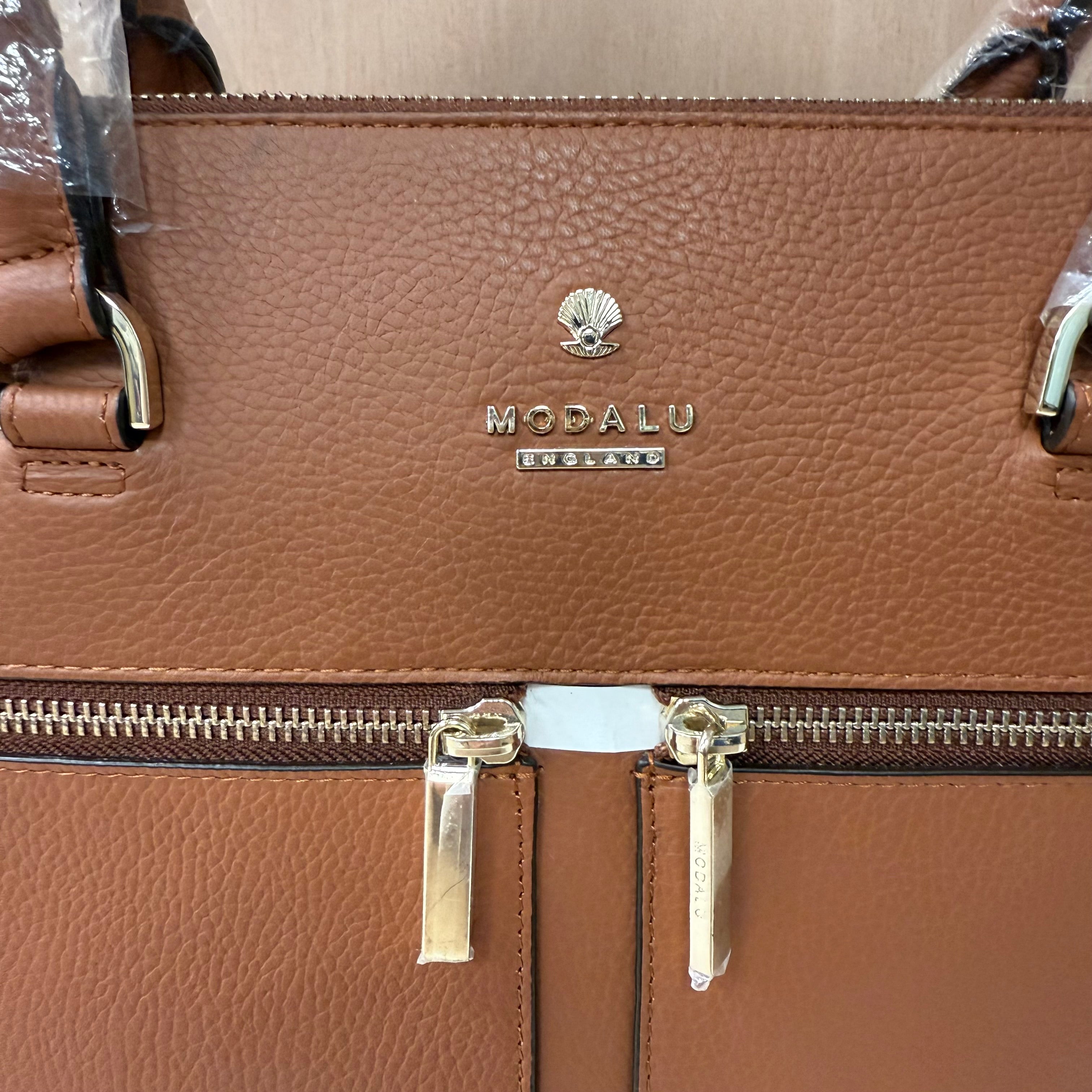 Modalu tan leather pippa handbag with dustbag