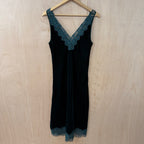 Zara emerald green velvet and lace bodycon dress size small