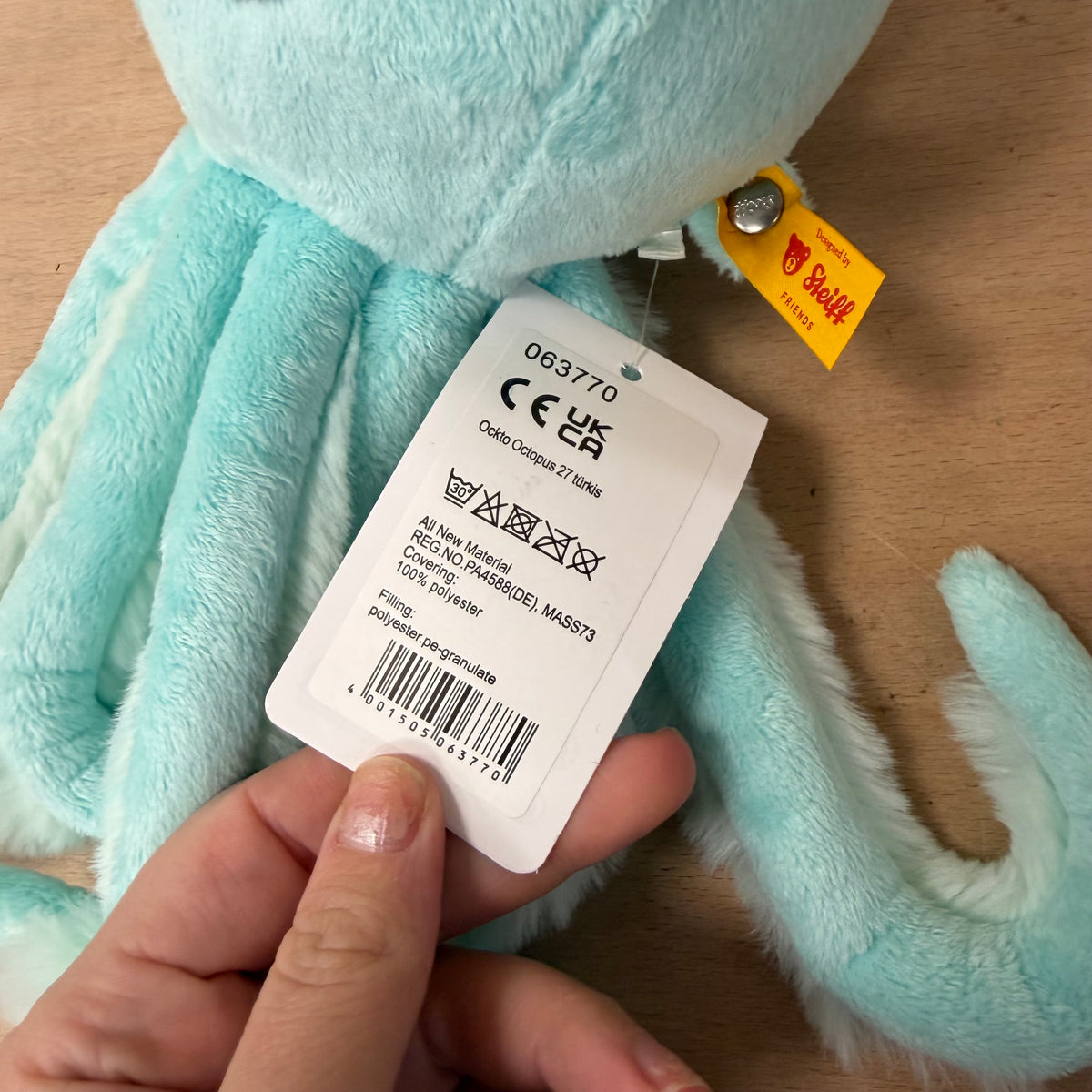 Steiff blue octopus new with tags soft cuddly toy