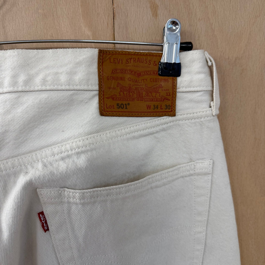 Levi's 501 jeans 5 button white denim