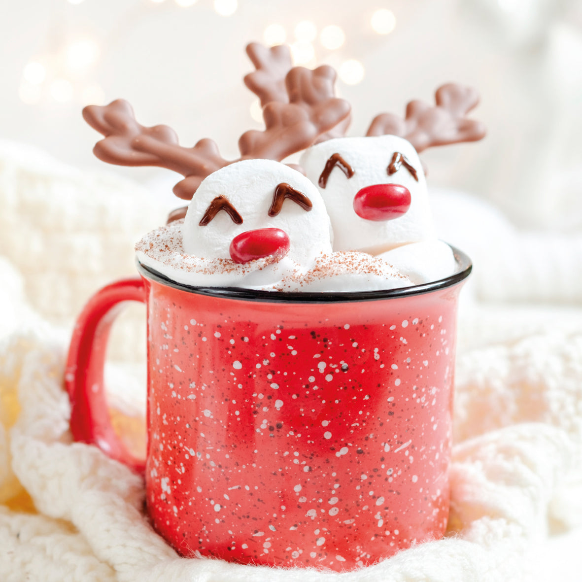 Mallow reindeer 10 pack christmas cards