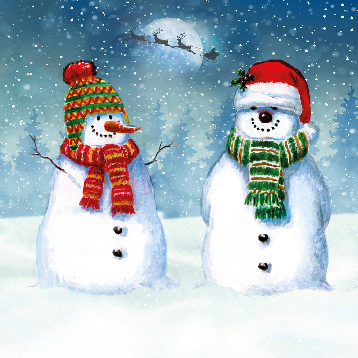 Twin snowman 10 pack christmas cards
