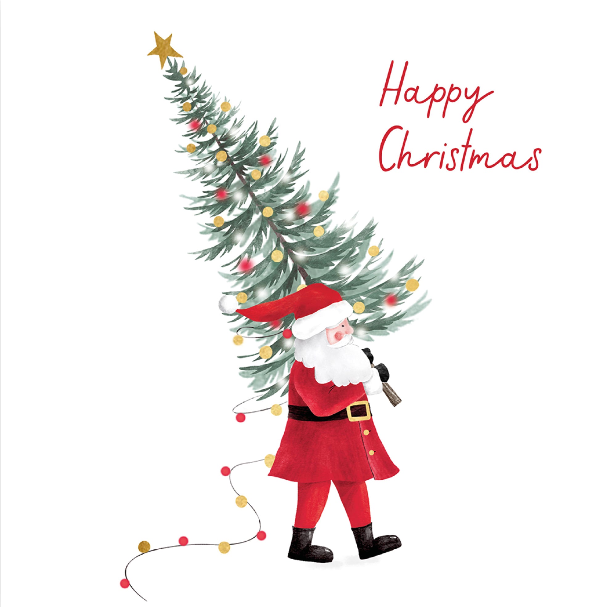Santa's christmas tree 10 pack christmas cards
