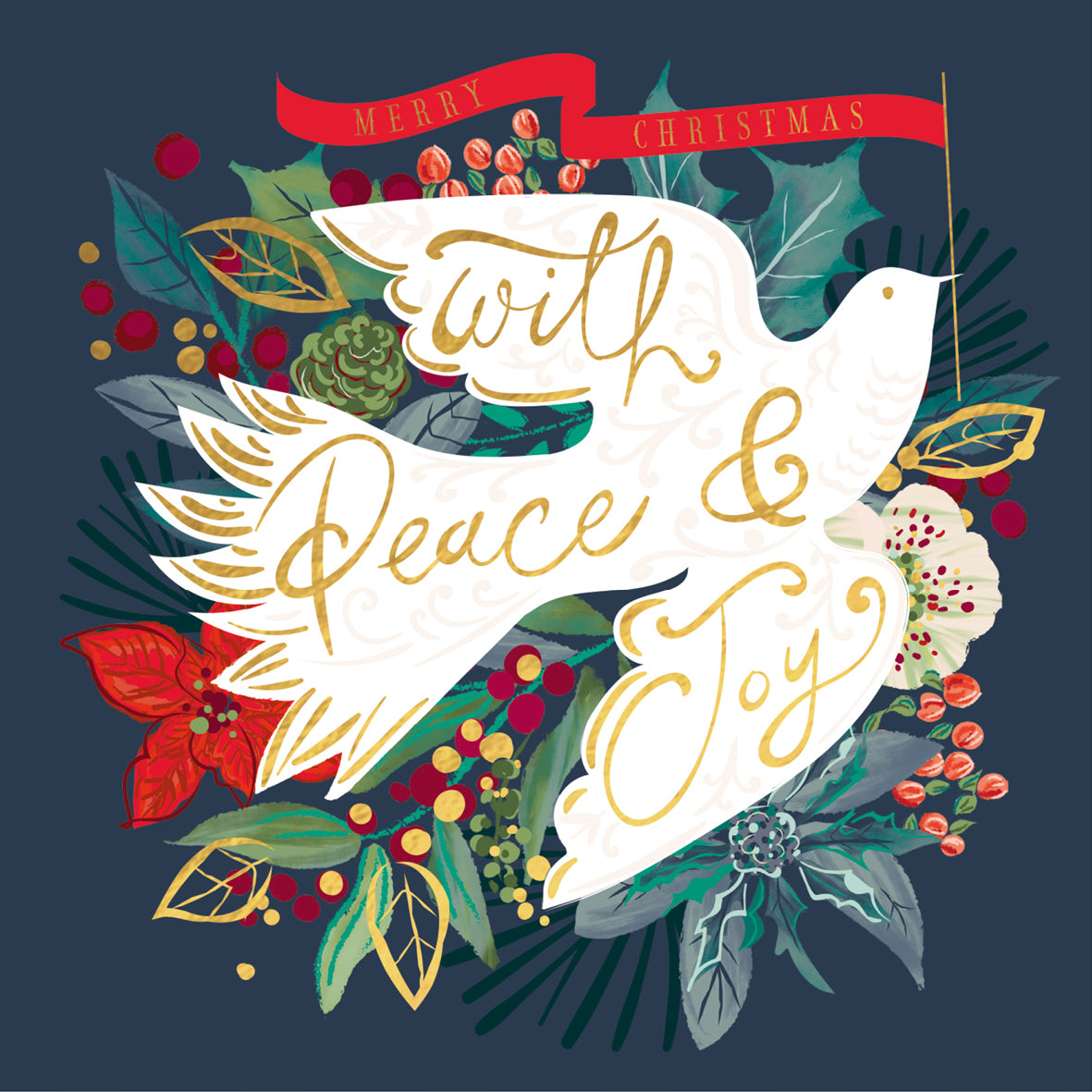 Peace & joy dove 10 pack christmas cards
