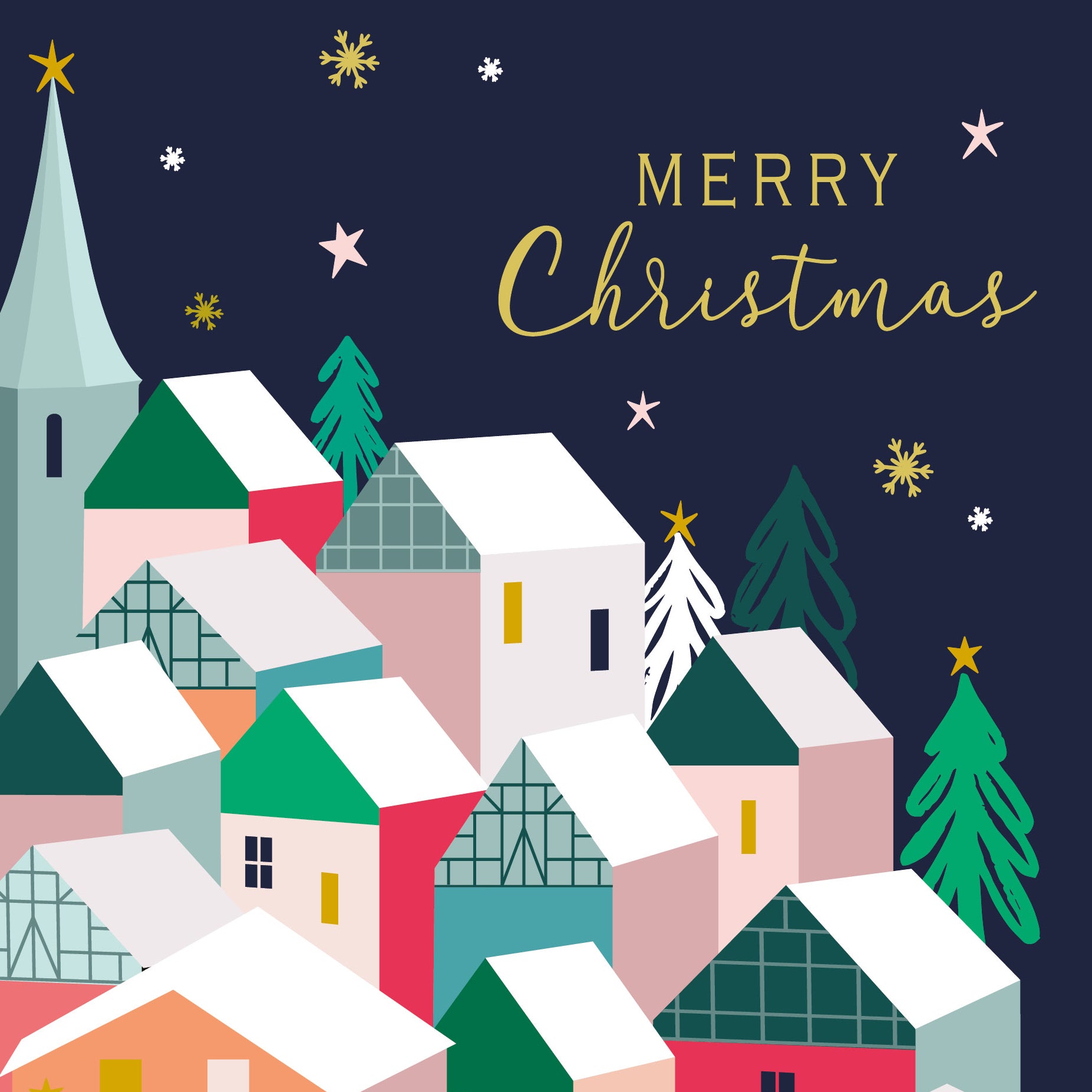 Small town christmas 10 pack christmas cards
