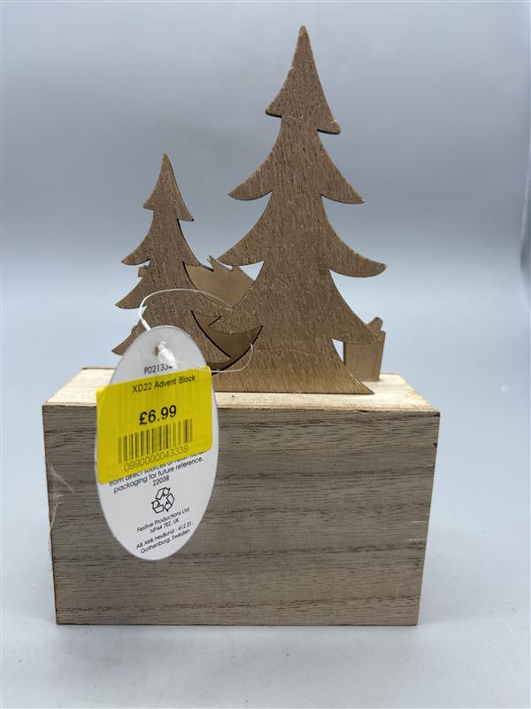 Festive wooden christmas countdown calendar