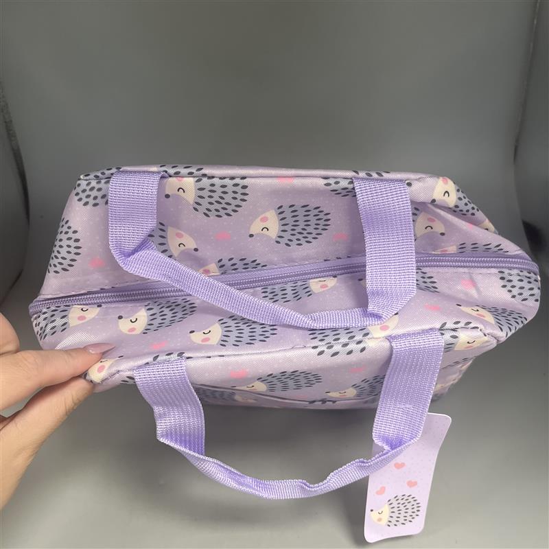 Hedgehog lilac lunch bag
