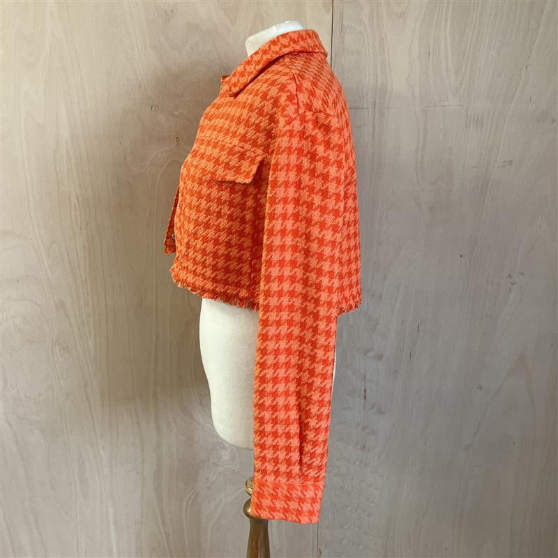 Zara orange cropped shacket