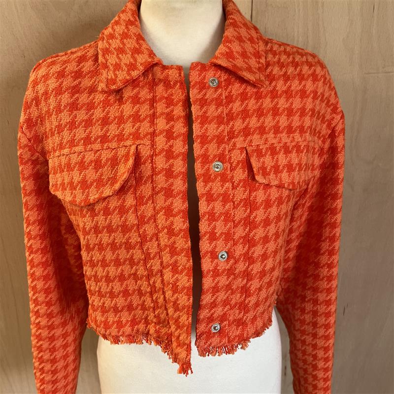Zara orange cropped shacket
