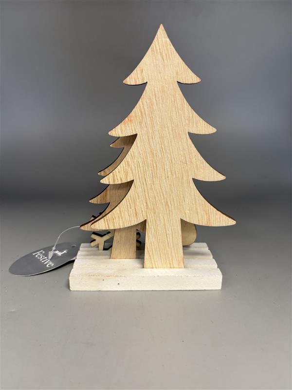 Festive wooden penguin christmas decoration