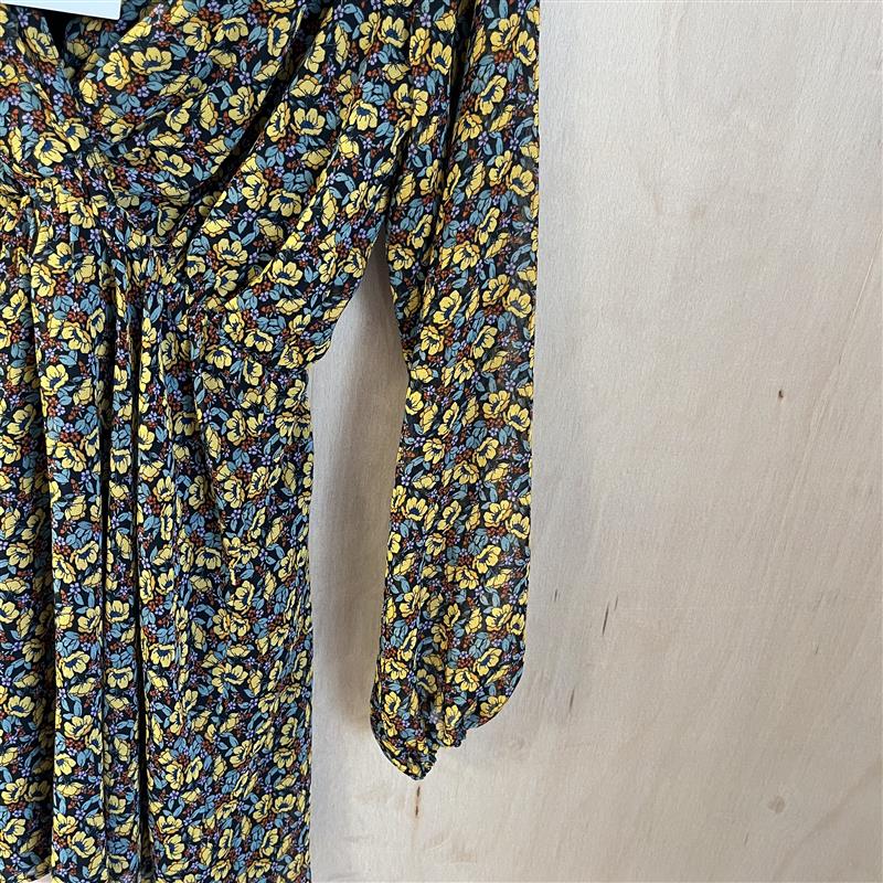 Zara yellow floral skater dress