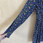 Zara navy floral skater dress