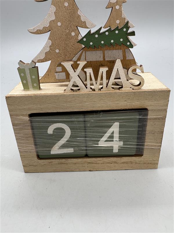 Festive wooden christmas countdown calendar