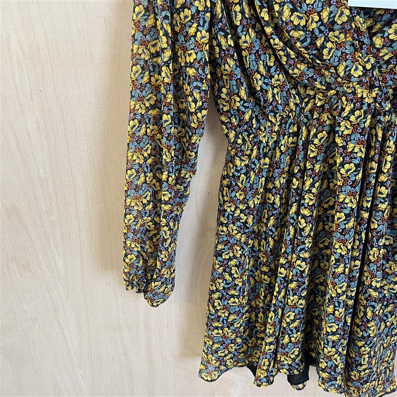Zara yellow floral skater dress