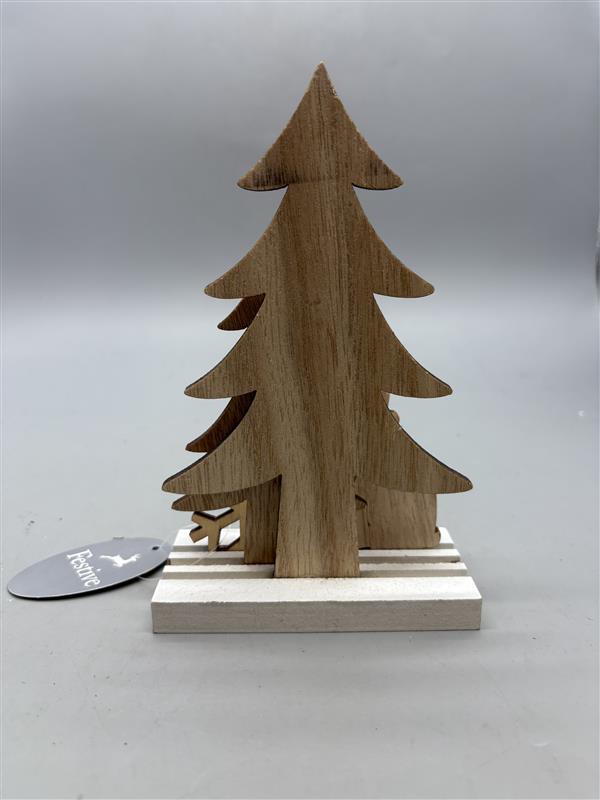Festive wooden polar bear christmas tree decoration