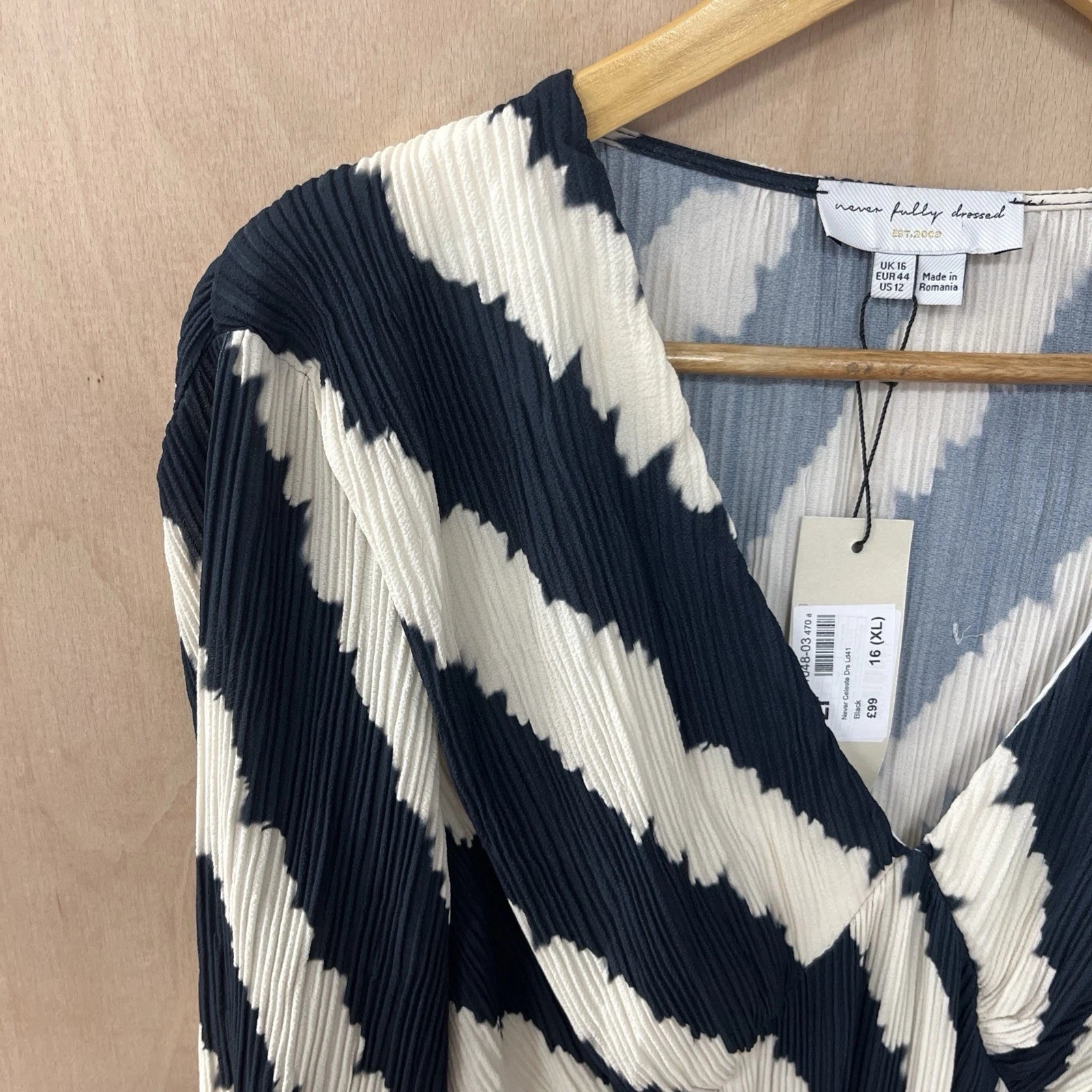 Never fully dressed blue and white midi dress size 16